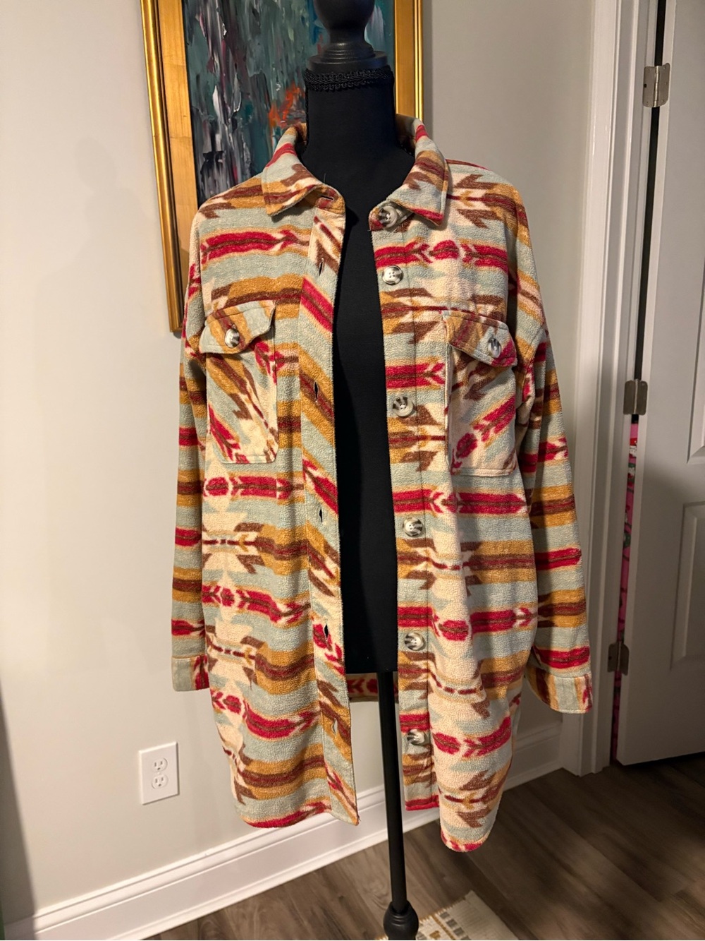 Maurices Multicolor Aztec Patterned Utility Shacket